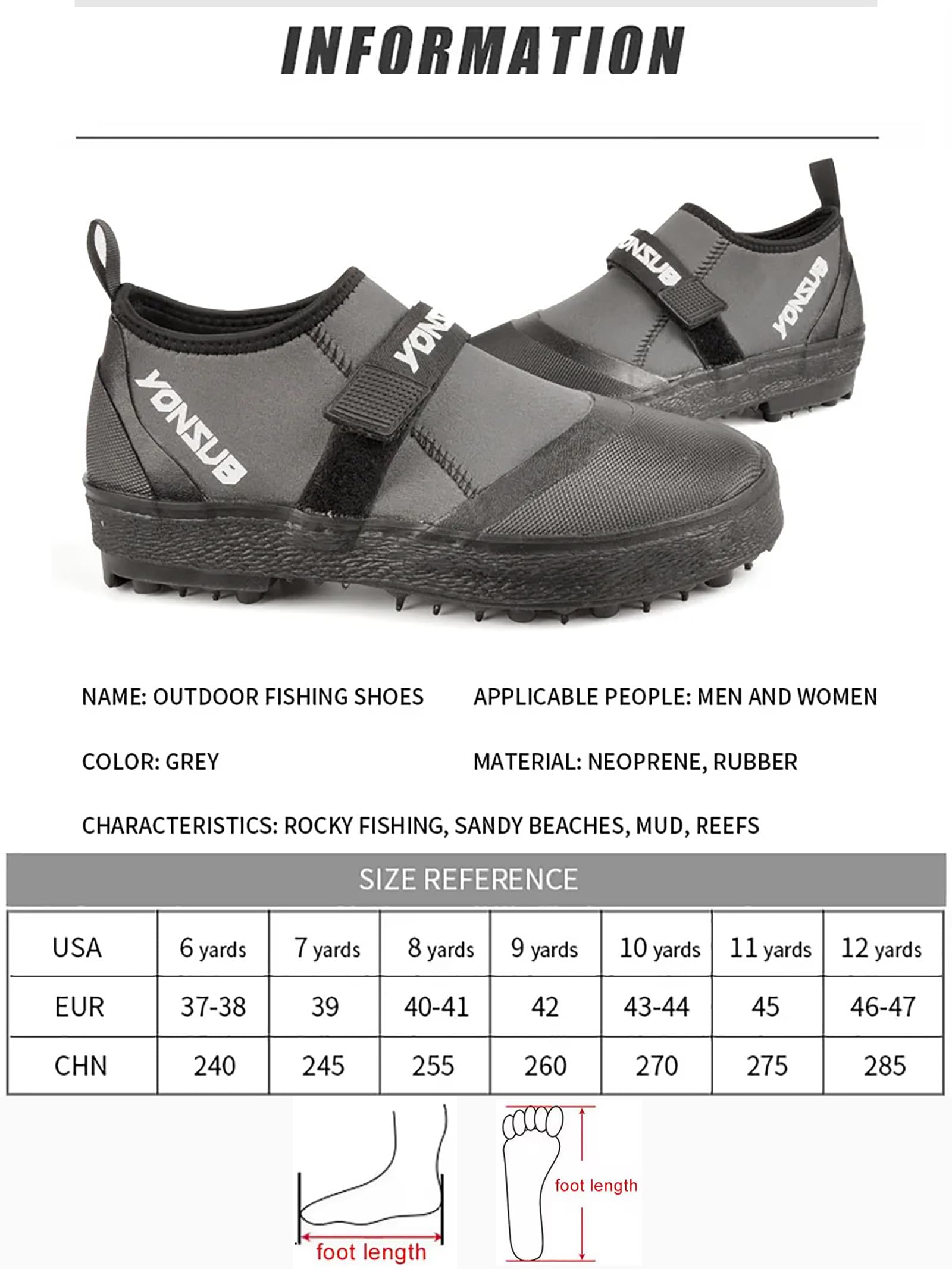 Botas de pesca antideslizantes de neopreno, zapatos de vadeo ligeros con suela tachonada de acero y protección de los dedos para pesca en roca, senderismo y deportes al aire libre