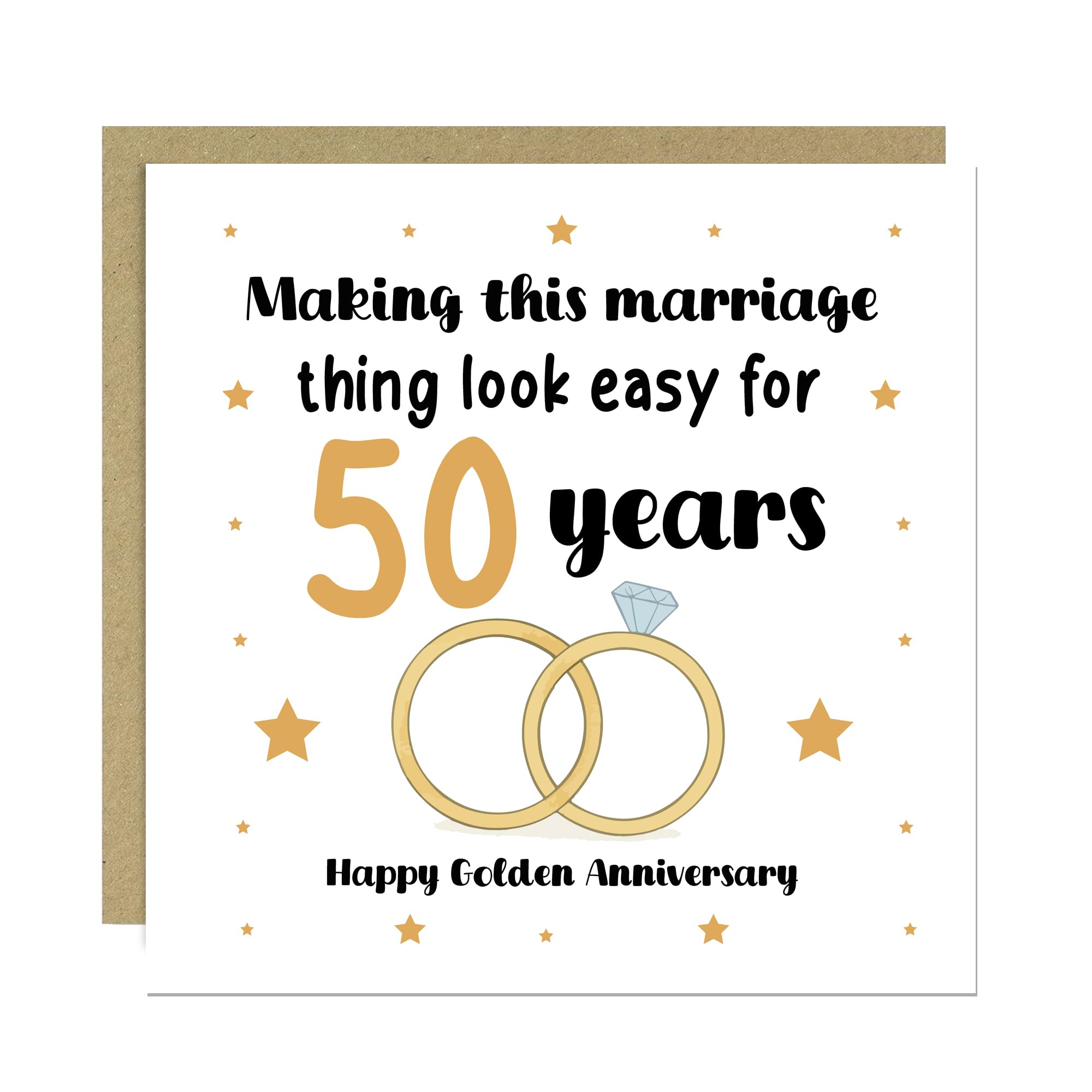 RED OCEAN 50th Wedding Anniversary Card For Husband Wife Couple Golden Anniversary Card For Husband 50th Wife With Kraft Envelope Included