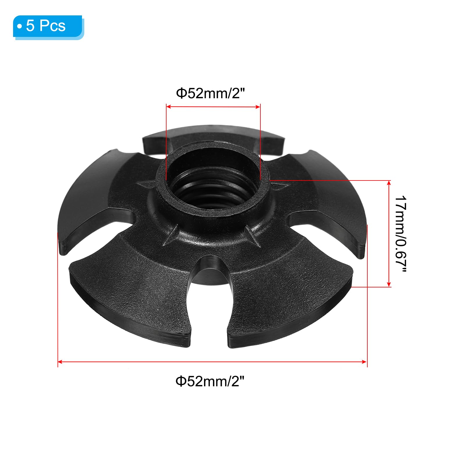 PATIKIL Trekking Pole Replacement Accessories, 5Pcs 52mm Walking Hiking Stick Snow Baskets for Mud Ski Outdoor Climbing - Image 2