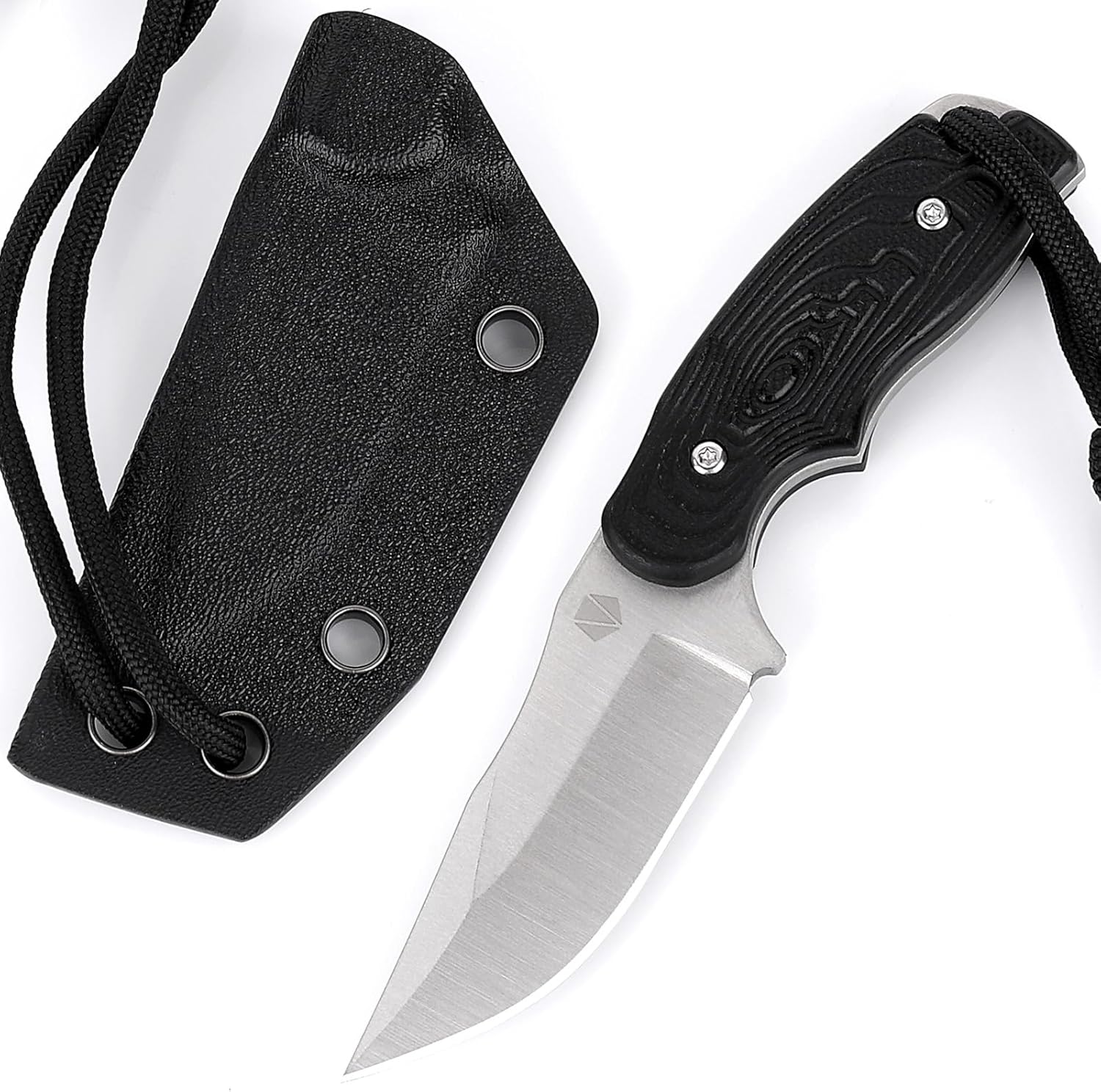 REAT Fastened Blade Knife with Kydex Sheath, 5″ 14C28N Metal Blade with Full Tang Desgin,Ergonomic G10 Deal with, Mini Neck Knife for Tenting,Looking,Outside