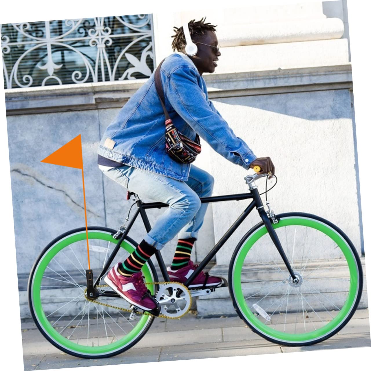 TOYANDONA 3 Series Soporte De Bandera De Seguridad para Bicicleta De Soporte De Montaje para Banderas Accesorios De Ciclismo Duraderos Y Resistentes Al Viento 5 Piezas X 3