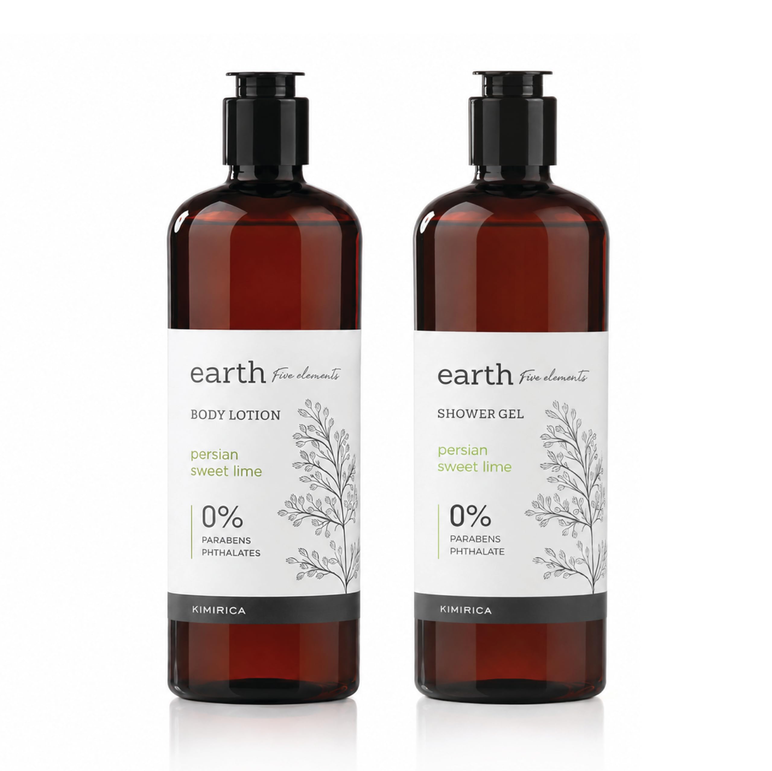 Kimirica Earth Shower Gel and Moisturizing Summer Body Lotion Bath Care Duo | Enrich with Zestful Balsam and Frankincense for men & women 100% Vegan (290ml | 290ml) (Persian Sweet Lime, 290mlx2)-image-26