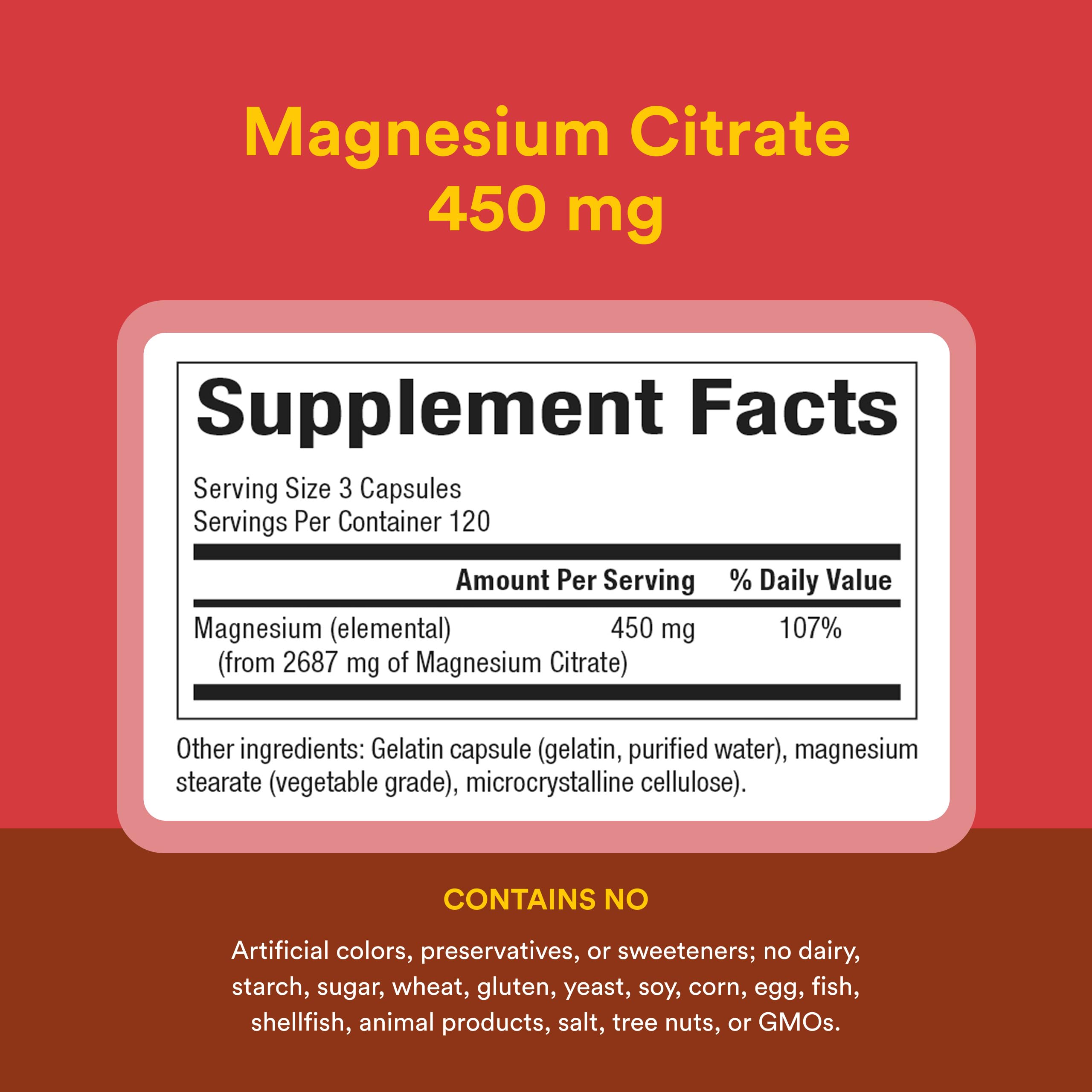 Natural Factors Magnesium Citrate 450 mg for Muscle & Heart*, 360 Capsules — Amazon image 4