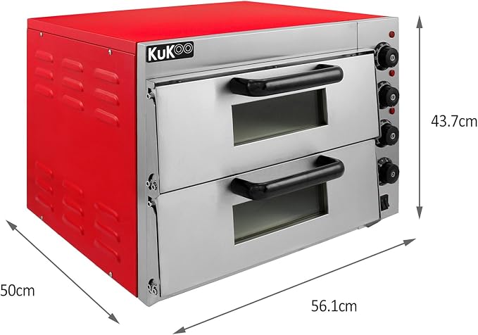 Kukoo - Forno Elettrico Professionale a Doppio Ripiano per Pizza da 40cm :  Amazon.it: Casa e cucina