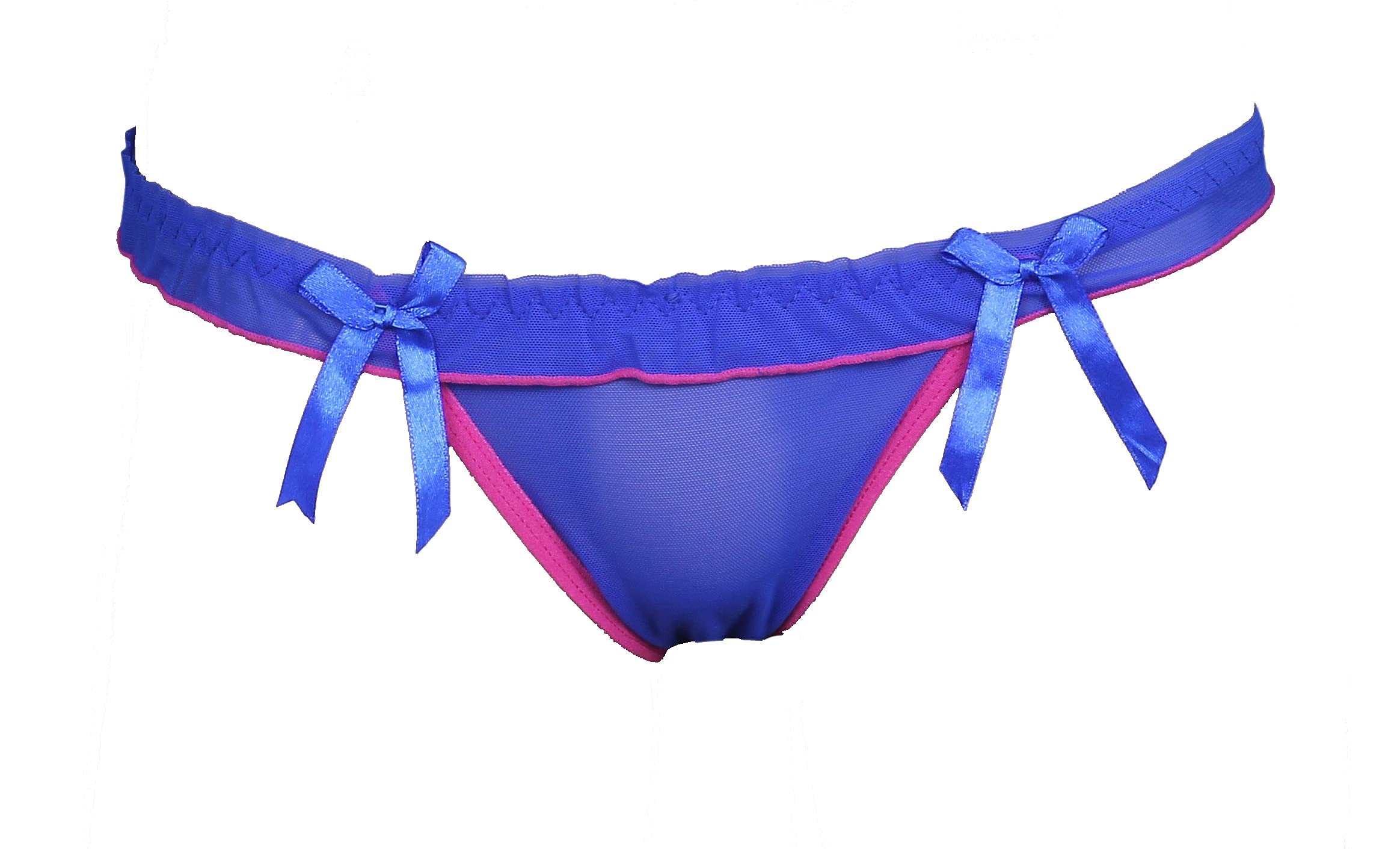 Blue Pink Net Thong Undergarment Ladies Hot Transparent Valentine Gift Thong Panty Intimate Wear Romantic Lingerie Honeymoon Surprise Gift for Your GF Girl Friend Wife Lover-image-12