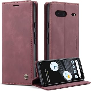 Case for Google Pixel 7, Premium Leather Flip Case, Magnetic Card Slot, Stand Function, Foldable Wallet Case, Protective Cover for Google Pixel 7 - Wine Red