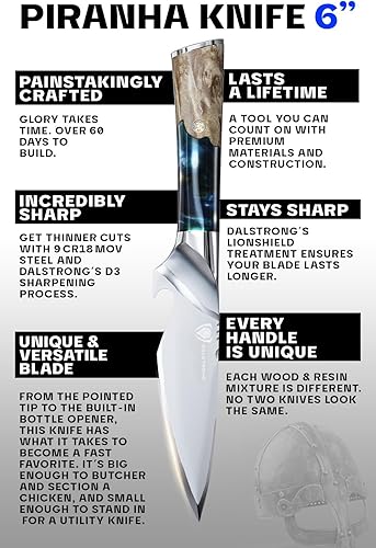 Miniatura 30 de DALSTRONG Cuchillo de filete - 6.5 pulgadas - Serie Valhalla - 9CR18MOV HC Acero - Resina Celestial y Mango de Madera - con Funda de Cuero