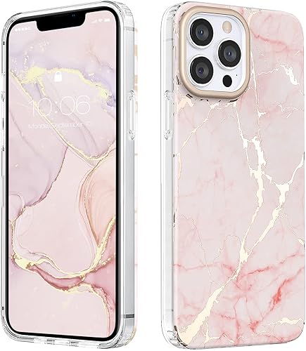 MATEPROX Funda compatible con iPhone 14 Pro Max, diseño de mármol, delgada, elegante y geométrica para iPhone 14 Pro Max de 6.7 pulgadas 2022 (rosa