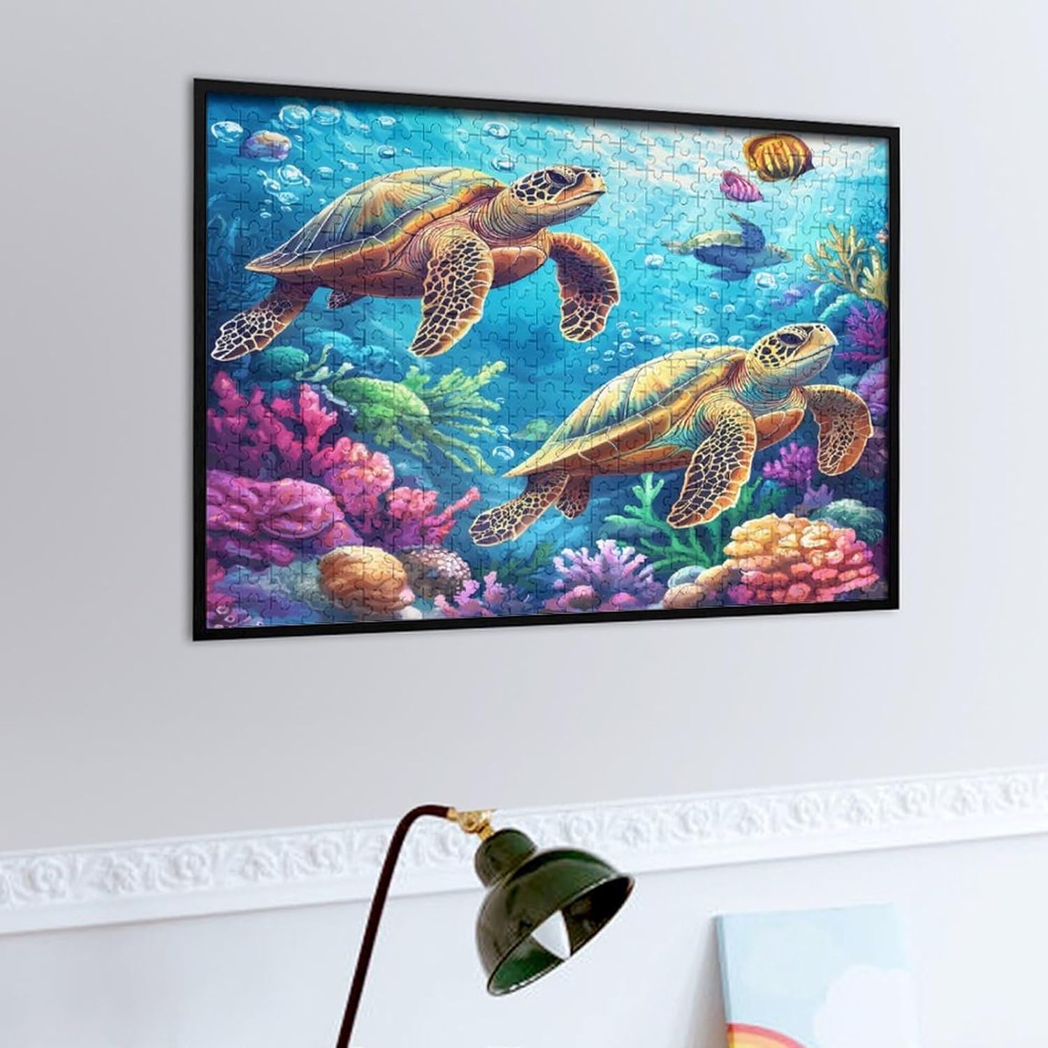 Underwater Sea Turtle Wood Puzzle Challenging Jigsaw Puzzles for Women Men