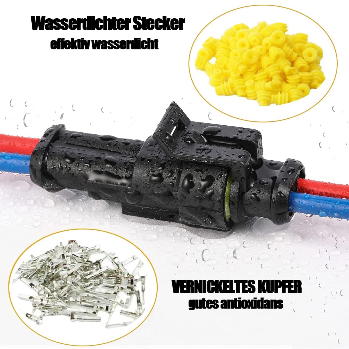 Connettori Cavo Auto Impermeabili | 10 Pezzi | 2 Pin | Per Auto, Moto E Barca | Facile Installazione Senza Saldatura