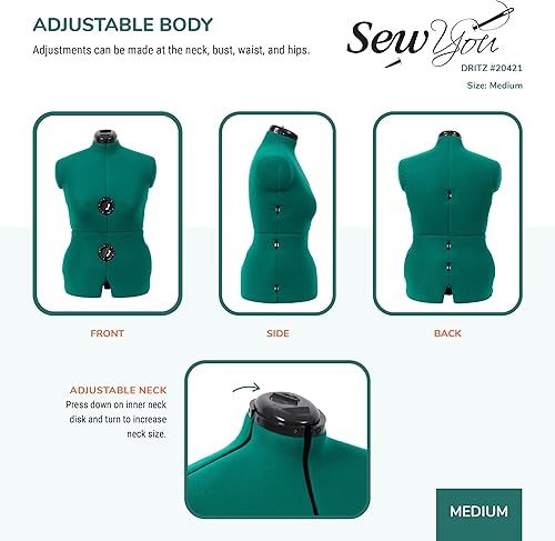 Vista 14 de Maniquí para costura Sew You de Dritz, ajustable, S