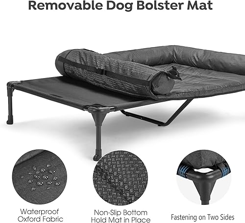 Miniatura 4 de Veehoo - Cama elevada refrescante para perro con cojín impermeable removible, malla transpirable Teslin, patas antideslizantes y diseño tipo sofá