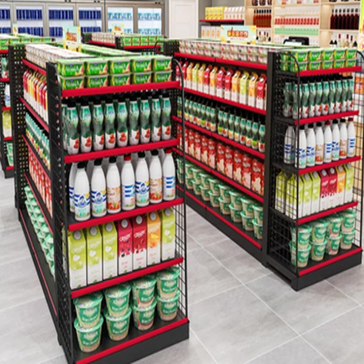 Supermarket Gondola Shelving Display, Single-Sided Supermarket Display Rack Convenience Stores Sturdy Wall Unit, Retail Gondola Shelving Unit - 5 Shelves Wall Rack(100 * 165cm/39.3 * 64.9in)