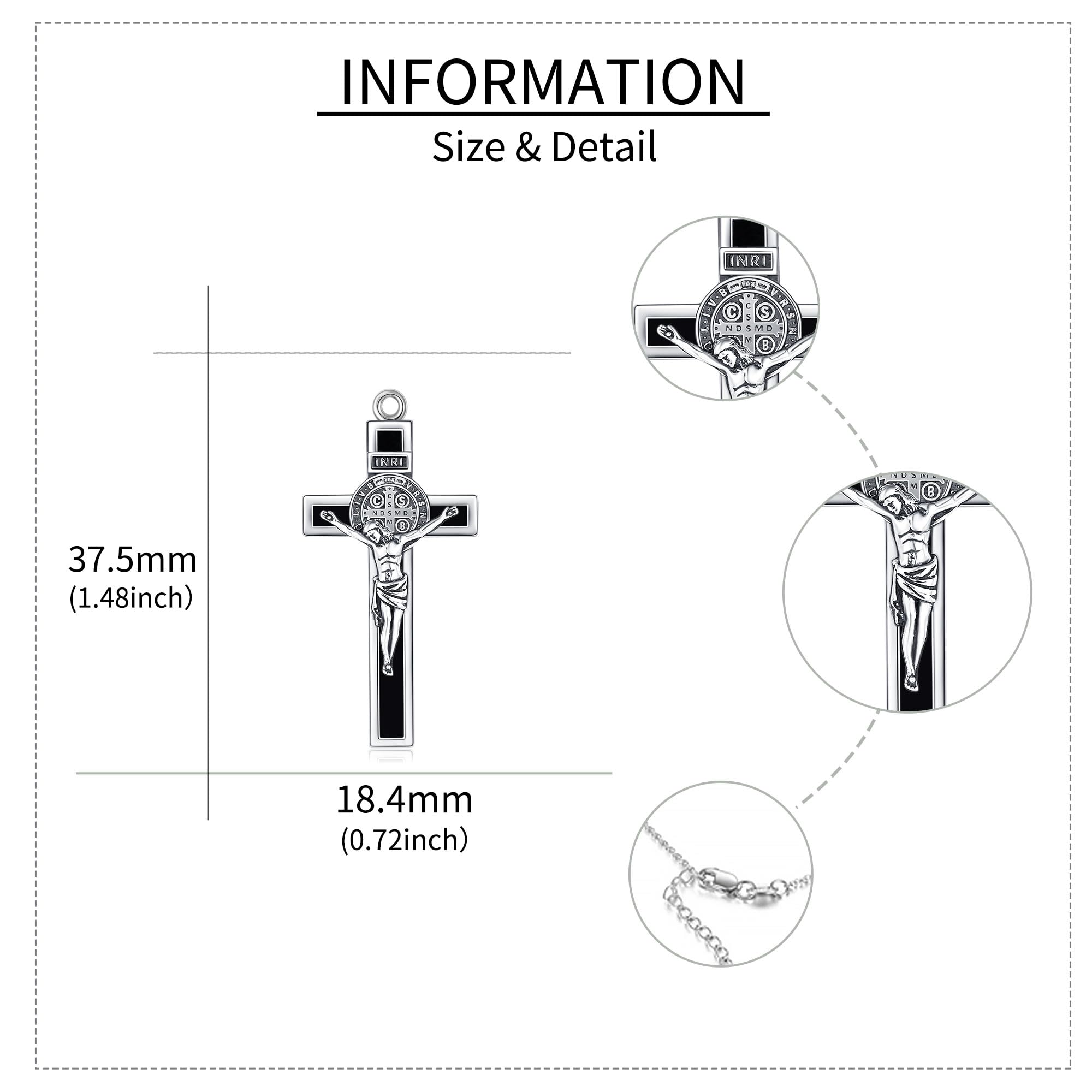 DAYLINLOVE Kreuz-Halskette S925 Sterlingsilber Kreuz Kette Anhänger Religiösen Schmuck Geschenkefür Damen