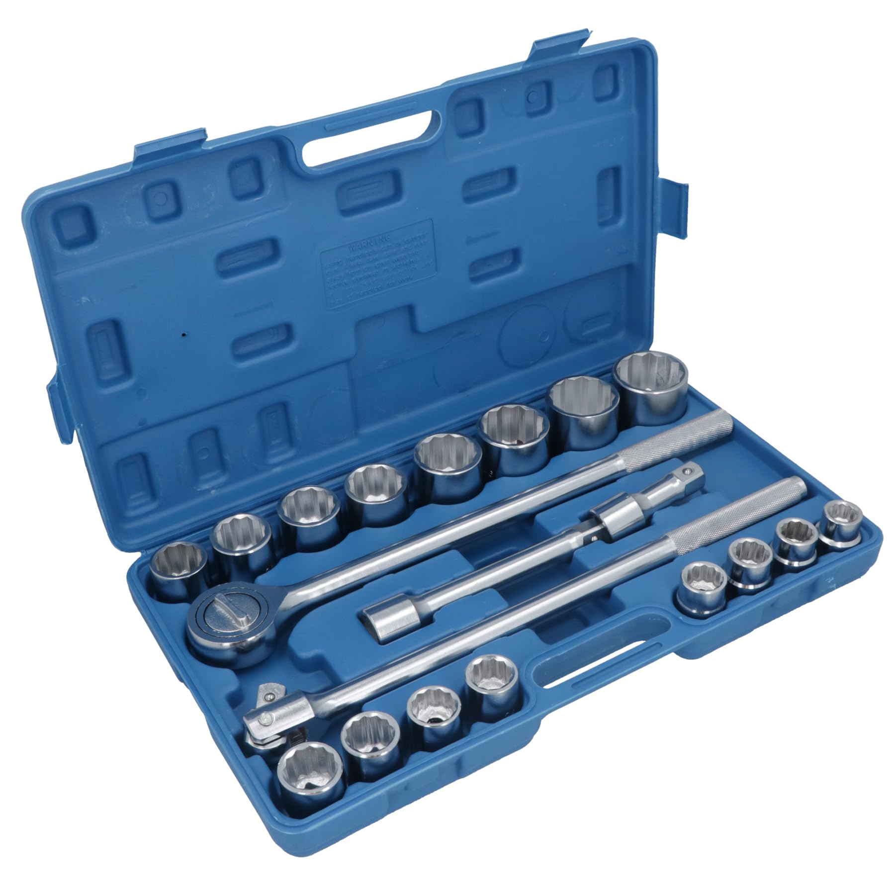Jeu de douilles 3/4 métriques de 21 pièces avec cliquet et extensions de 19 mm à 50 mm TE177
