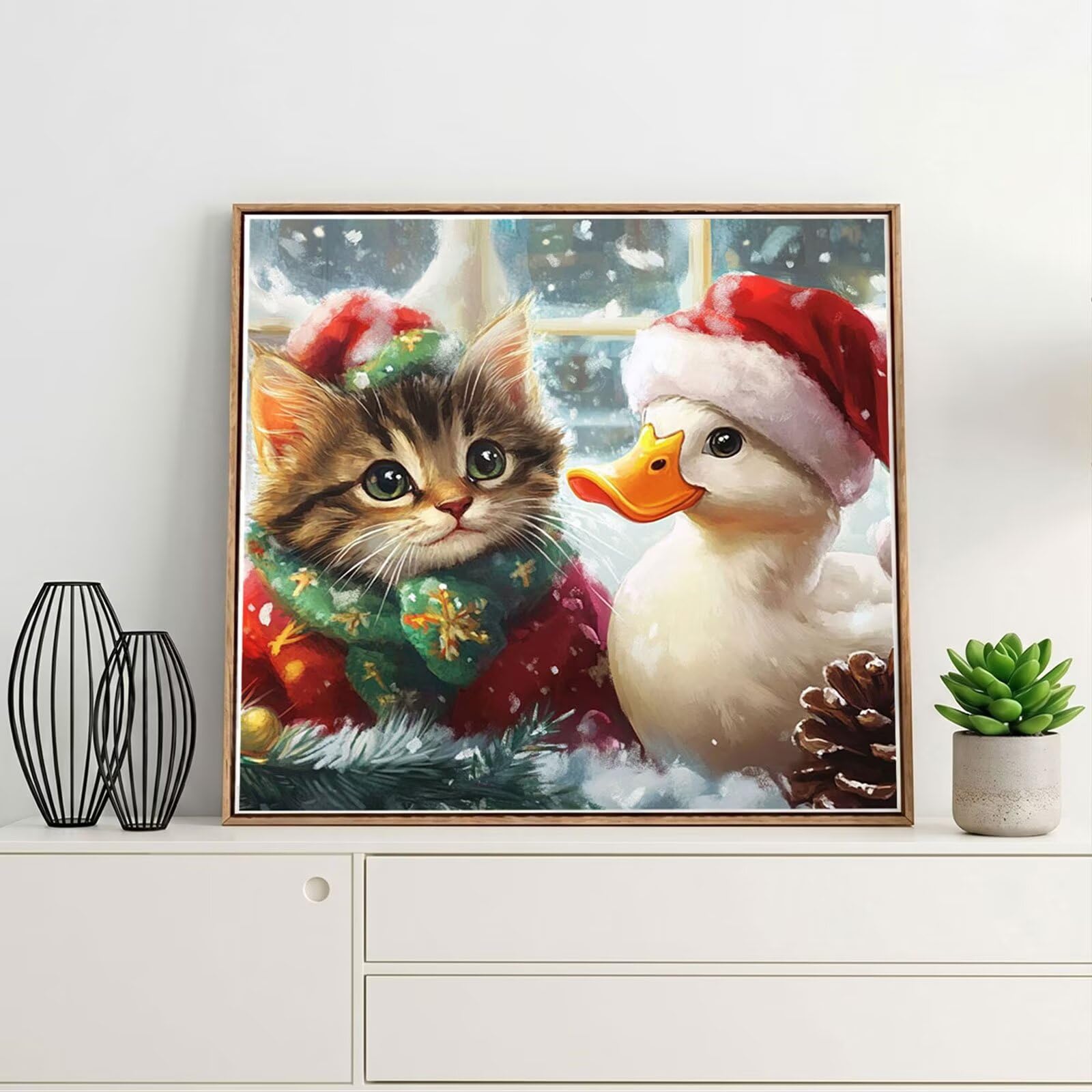 Diamond Painting Adulti, Natale Diamond Painting Kit Completo, 5D Pittura Diamante Bambini Attività Manuale Creativa e Idea Regalo, Diamantini Crystal Art Tela Fai Da Te Kit 70x70cm Animale FX#1131