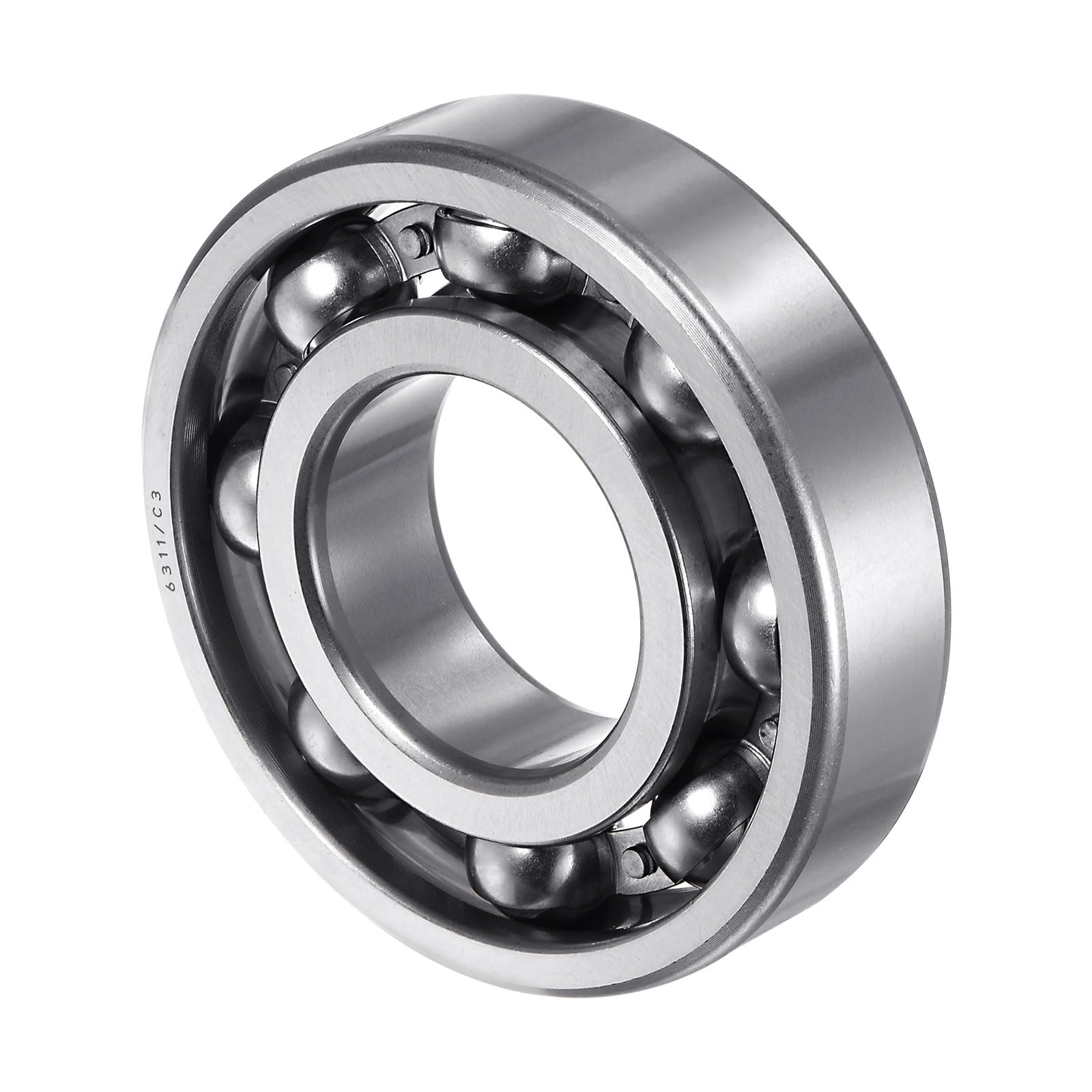 uxcell 6311 Deep Groove Ball Bearing 55x120x29mm C3 Clearance Radial Bearing, Open Type ABEC1 Chrome Steel Bearings, Single Row