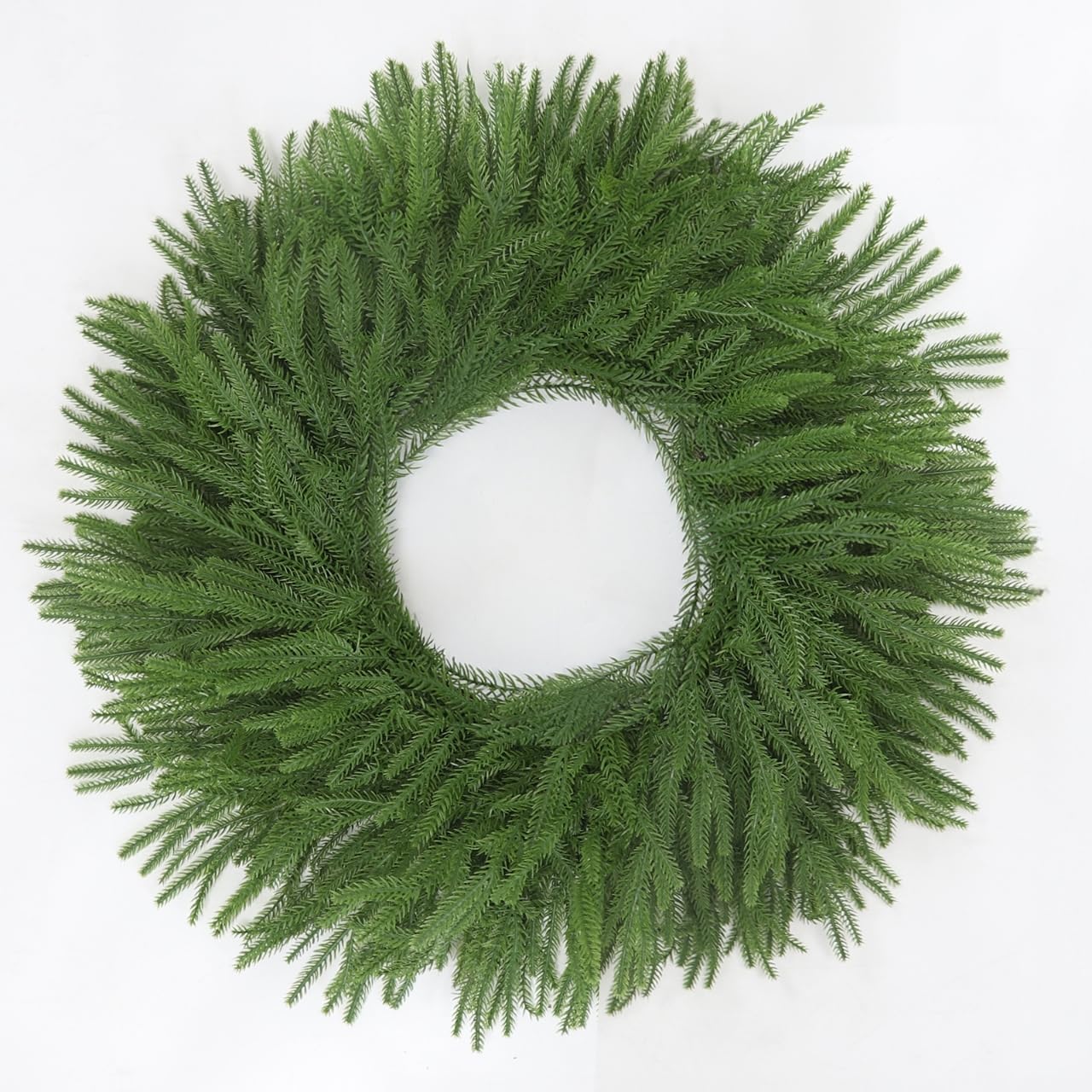 24" Norfolk Pine Wreath for Front Door, Real Touch Artificial Greenery Wreath Realistic Christmas Wreath for Wall,Fireplace,Windows,Indoor,Outdoor,Home,Holiday Decorations