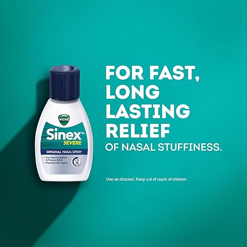 Miniatura 4 de Vicks Sinex SEVERE, aerosol nasal, descongestionante sinusal original para un alivio rápido del resfriado y la congestión alérgica, alivio de la