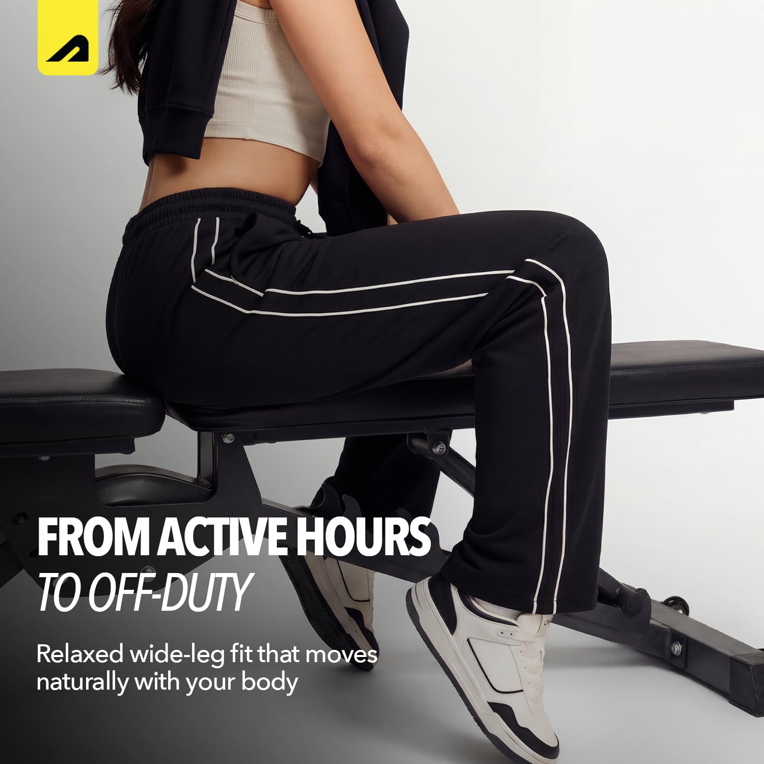 Boldfit Pantaloni da allenamento da donna, pantaloni da donna a gamba larga, pantaloni fitness con tasche, coulisse regolabile in vita, bassi per allenamento e corsa, pantaloni sportivi da donna