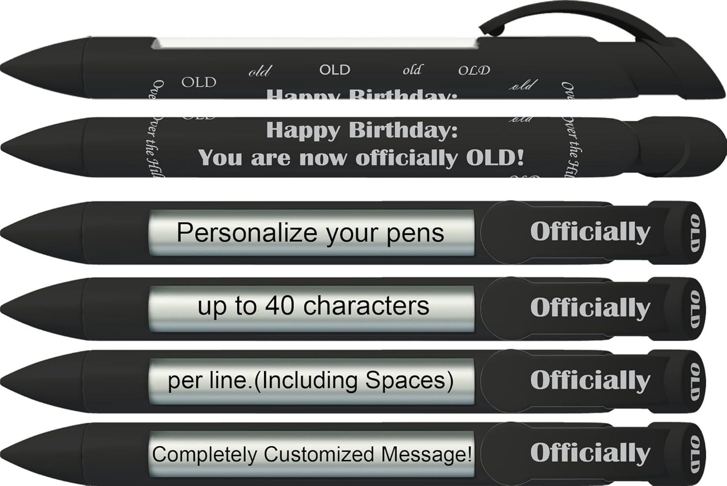 Greeting Pen Personalized Pens-World of Thanks Appreciation Gift Rotating Message Pen - 6 Pack (P-PP-111-6)