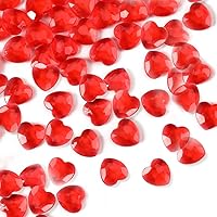 Vista 8 de Corazones acrílicos, 1000 piezas de corazones de plástico pequeños, pequeñas decoraciones de corazones de plástico para el Día de San Valentín