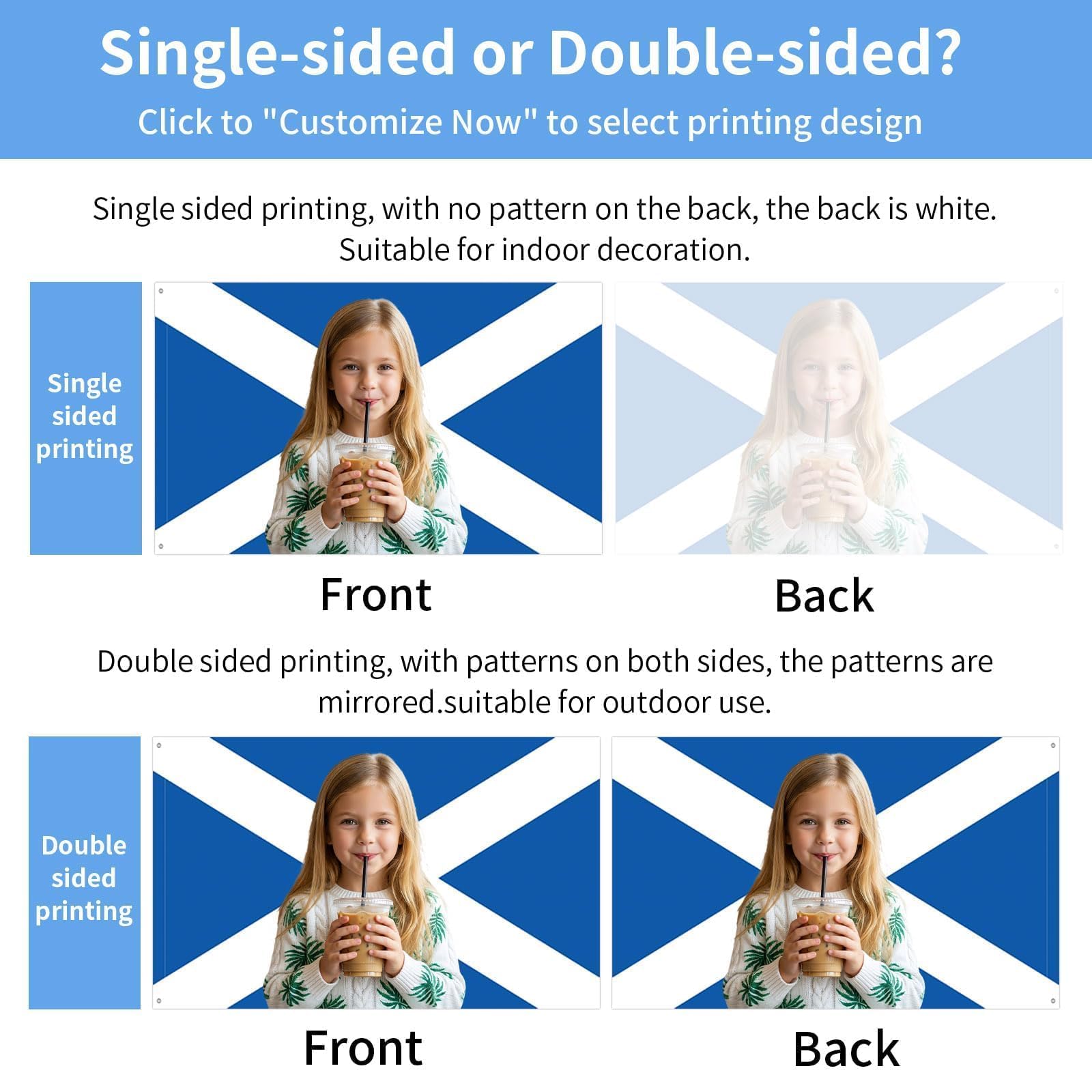 Custom Scottish Flag-Personalised Scotland Flag with Picture Photo Logo Text-Custom Scottish Tapestry Banner for Competitions,Soccer Party Bar Garden Festivals Dorm Decoration Indoor Outdoor - 3