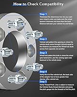 Vista 2 de ECCPP Espaciadores de rueda de 5 lengüetas de 1 pulgada (0.984 in) de 5 x 4.75 a 5 x 4.75 pulgadas, se adapta a Chevrolet Corvette 1984-2019