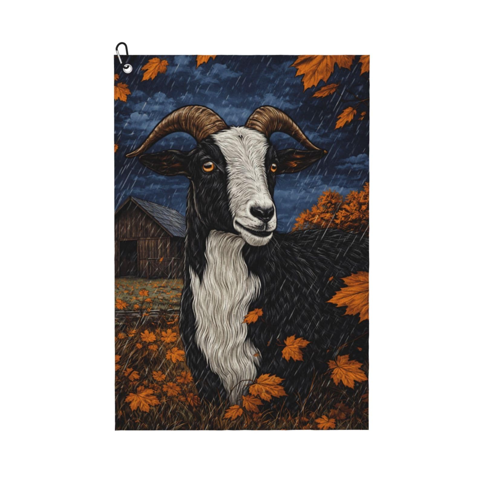 Oudrspo Adorable Cartoon Goat Multi-Functional Golf Towel | Absorbent Quick Drying 16x24in