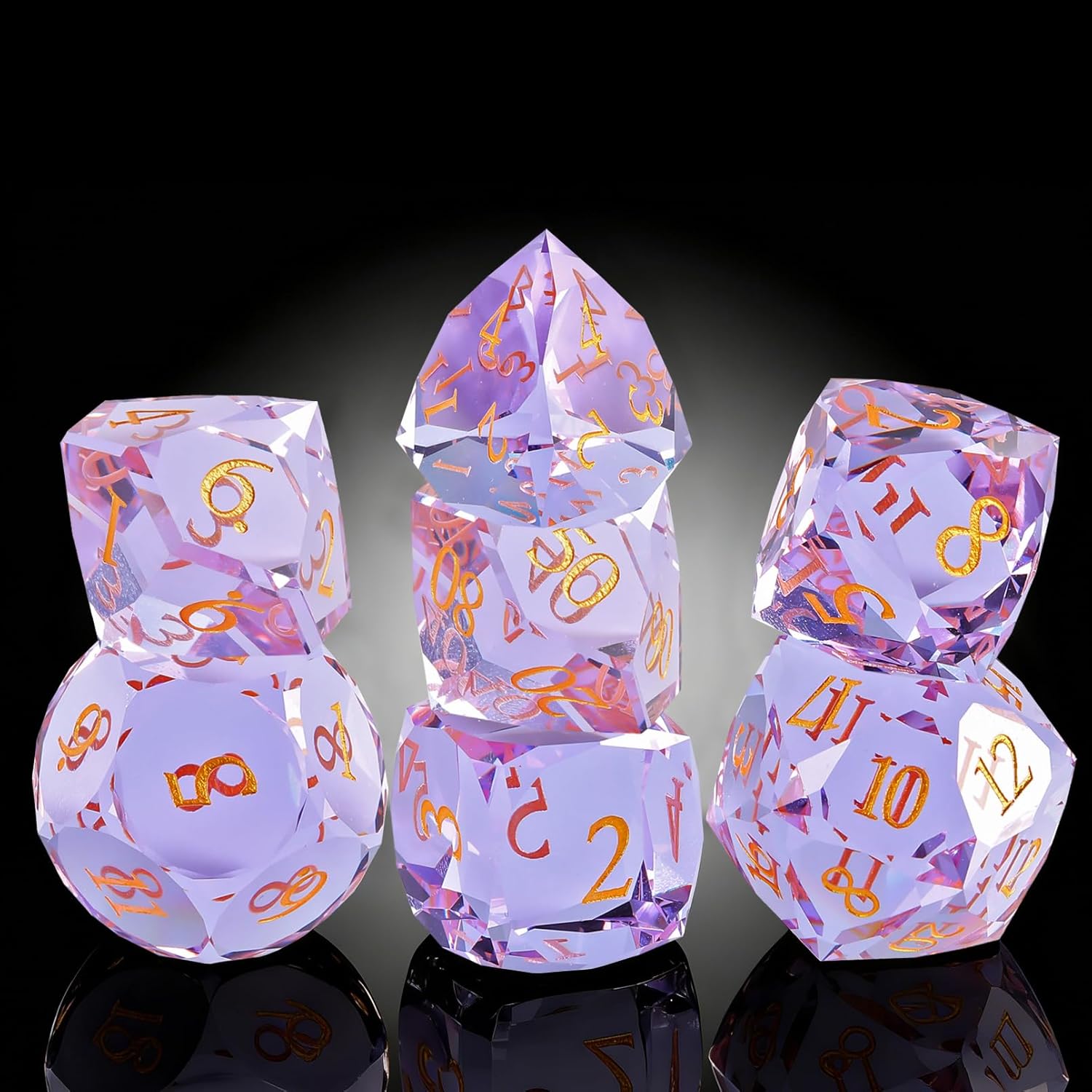 7-Piece Diamond Cut Dice Set for Dungeons and Dragons (D&D) | RPG & Tabletop Games | Premium Gift Box & Durable Design
