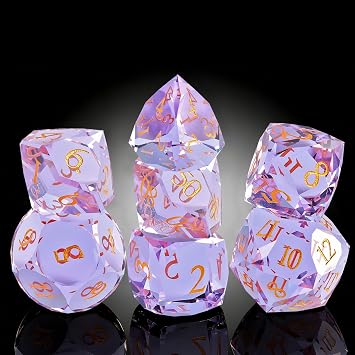 7-Piece Diamond Cut Dice Set for Dungeons and Dragons D&D | RPG & Tabletop Games | Premium Gift Box & Durable Design