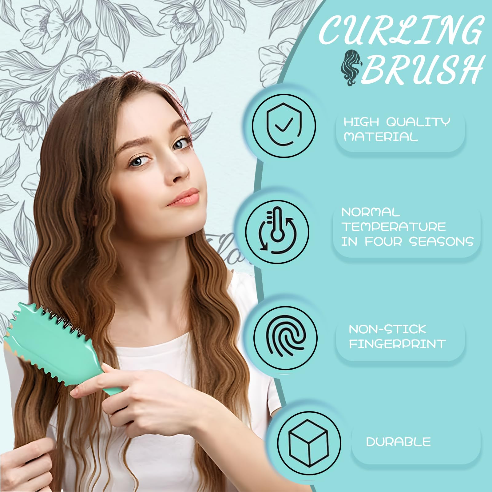 Hillylolly Spazzola per Ricci Bounces, Curly Define Styling Brush Originale, Defining Brush per Capelli Ricci, per Donne e Uomini Districare Modellare (Verde)