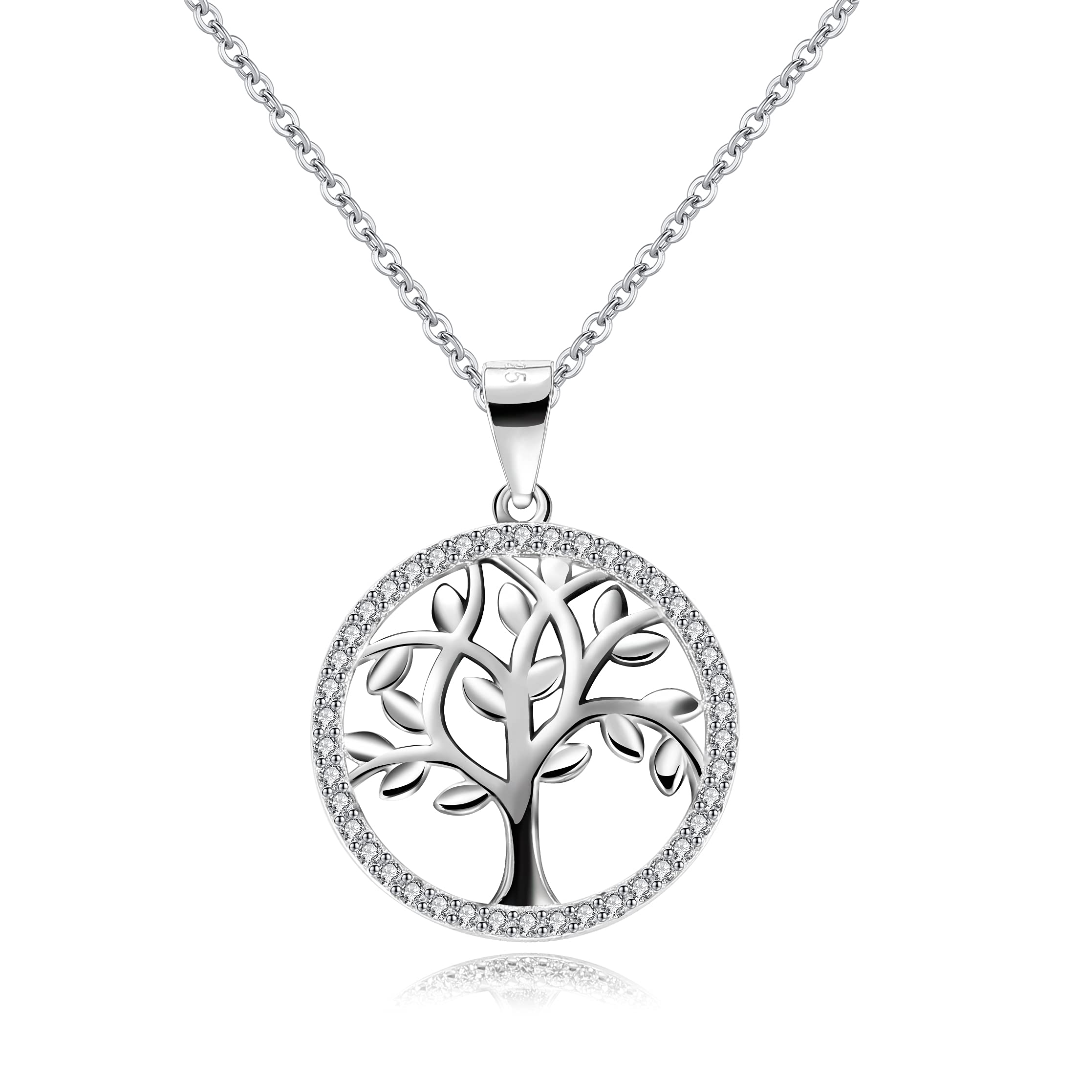 Bo&Pao Collar para Mujer de Plata de ley 925 con árbol de la vida