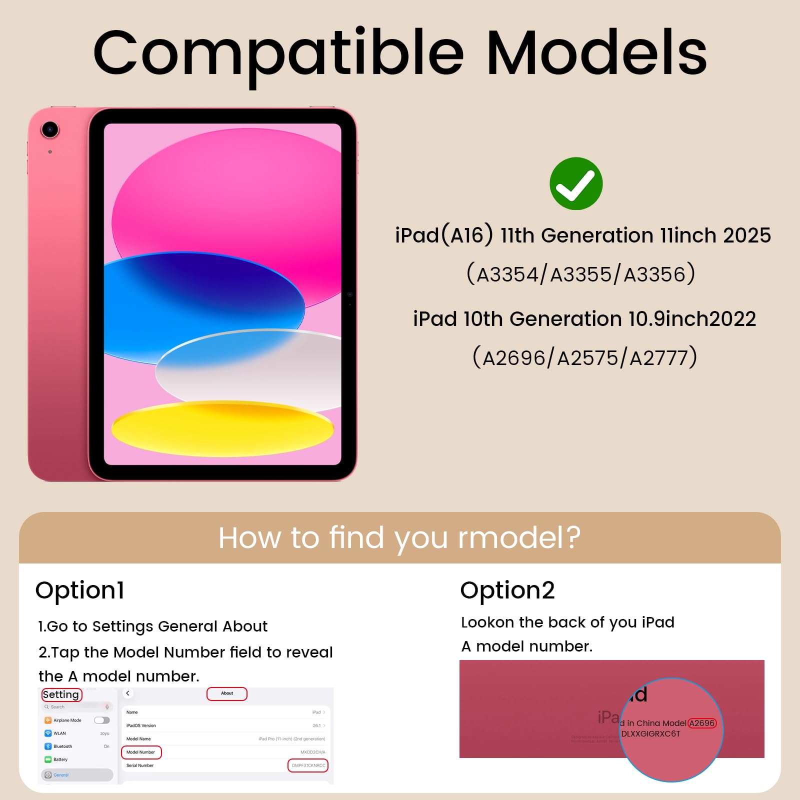 Transparente Schutzhülle für iPad A16 11. Generation 27,9 cm (11 Zoll) 2025 & iPad 10. Generation 2022, abnehmbare, magnetische, rotierende, transparente harte Rückseite aus Polycarbonat