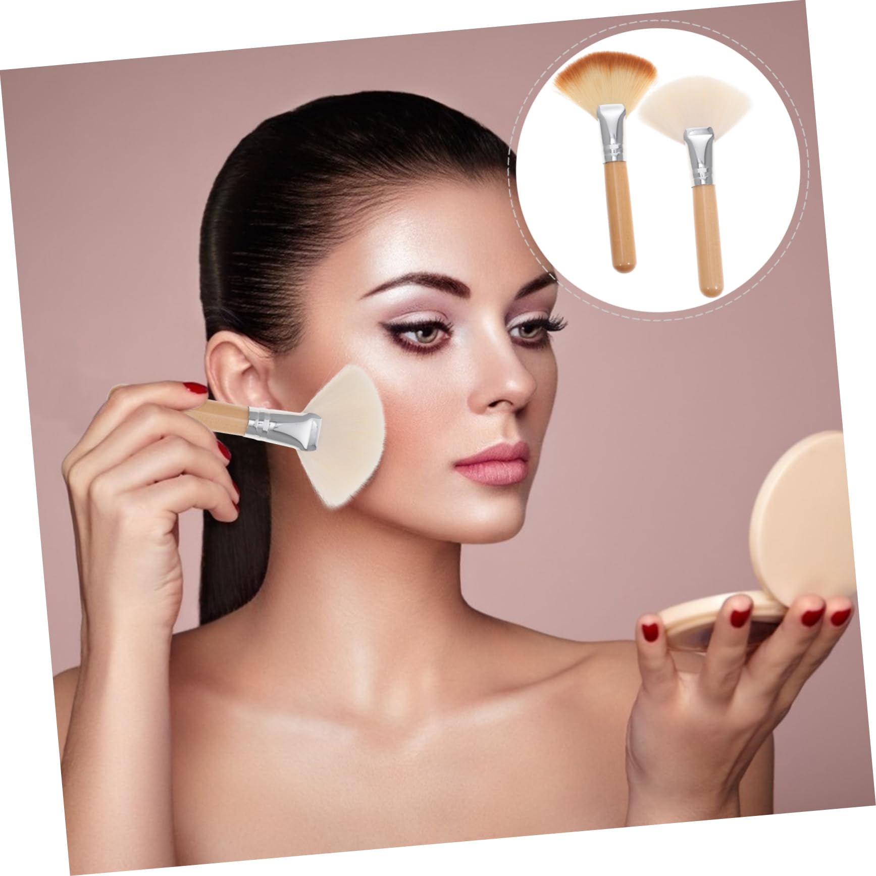 Healeved 10piezas Brochas De Maquillaje Para Resaltado y Cheekbones De Cerdas Suaves De Herramientas De Maquillaje Multifuncionales Para Polvo y Base Mango Resistente y Cómodo