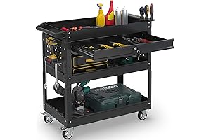 Versatile Tool Cart with Rolling Wheels and Ample Storage Drawers