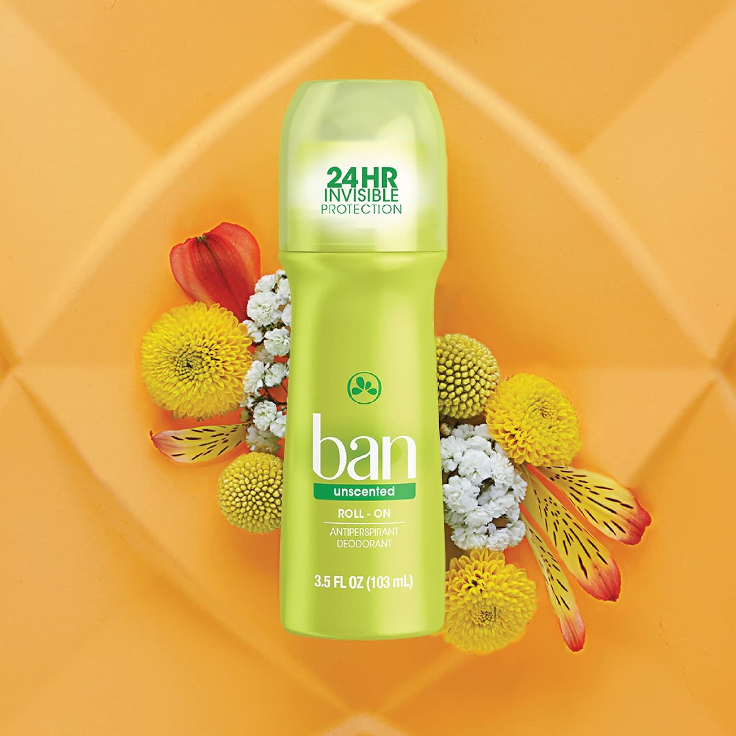 Ban Original Unscented 24-hour Invisible Antiperspirant, Roll-on Deodorant for Women and Men, Underarm Wetness Protection, with Odor-fighting Ingredients, 3.5 Fl Oz (Pack of 2)