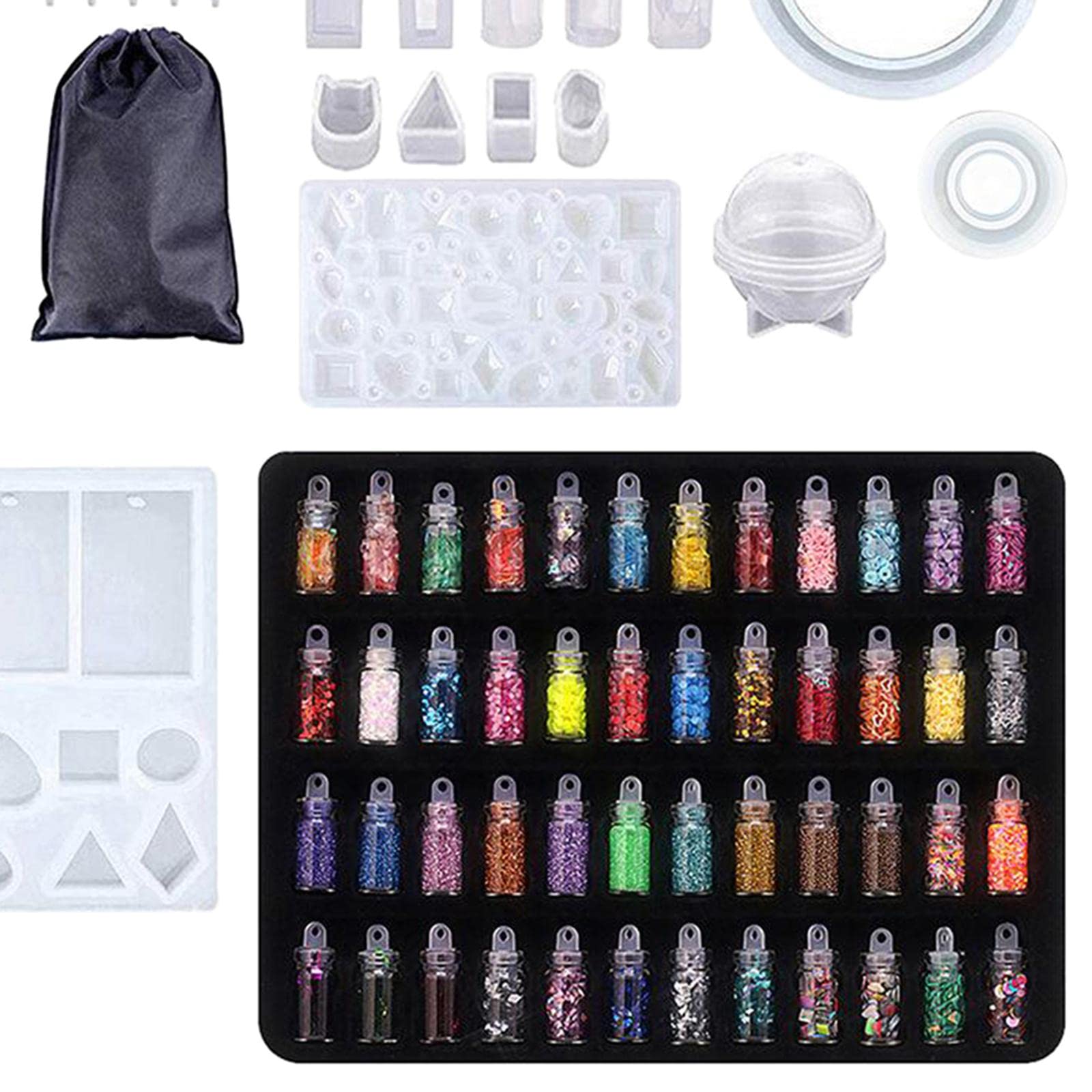 Kit di Fusione in Resina da 148 Pezzi, Include Ciondoli E Gioielli, 184pcs (Paillettes)