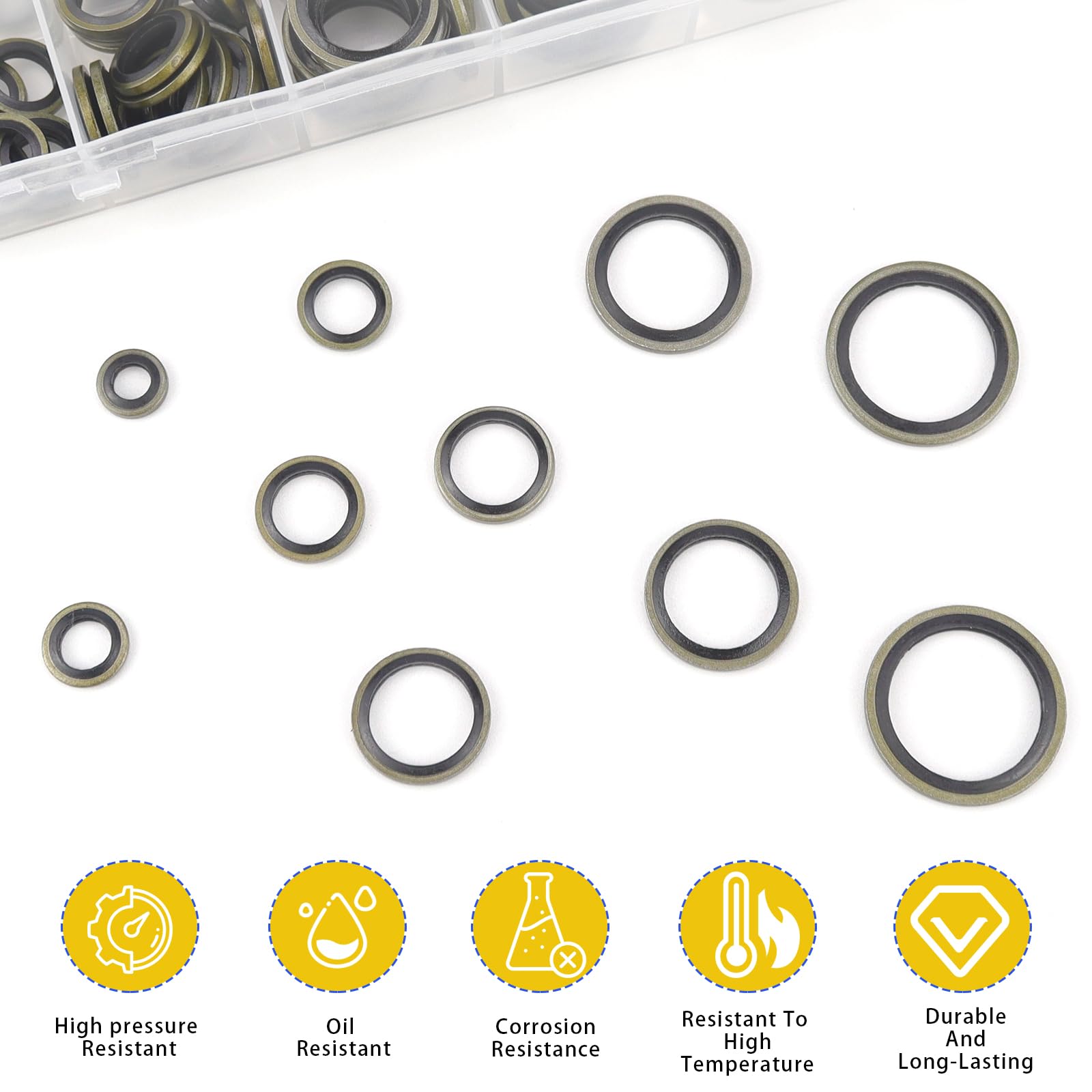 Erzekrim Hydraulik Dichtringe Set 150-teilig - Bonded Seals Für Ölablassschrauben M6 Bis M24