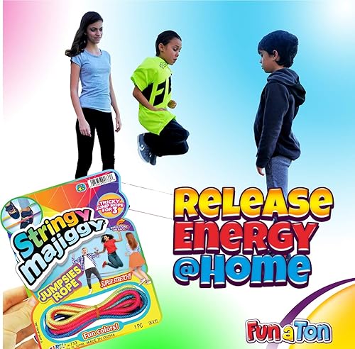 Miniatura 4 de 2CHILL Chinese Jump Rope (Pack) Elastic Skipping Rope Game for Kids & Adults  Colorful Stretchy Jump Rope for Kids, Girls and Boys. Party Favor.