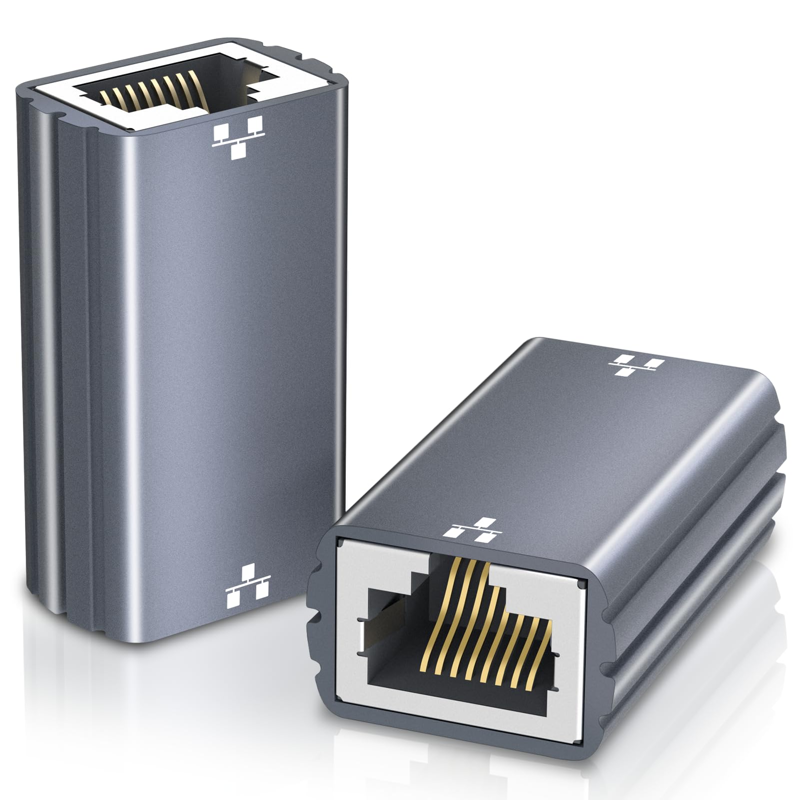 Nersligek Kupplung LAN Kabel Verlängerung, Ethernet Netzwerkkabel Verbinder 10 Gigabit für Netzwerkkabel, Netzwerk Coupler, Patchkabel, Cat8, Cat7, Cat6, Cat5e, Cat5-2 Stück