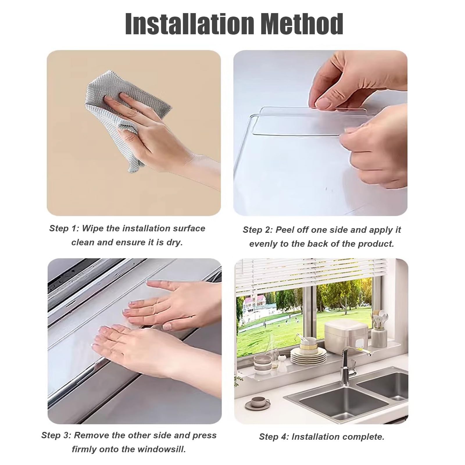 12 16 20 24 28" Prolunga in acrilico per davanzale finestra per piante da interno, espandibile senza forature Scaffale per piante da davanzale finestra(23.6x5.9 in (60x15cm))