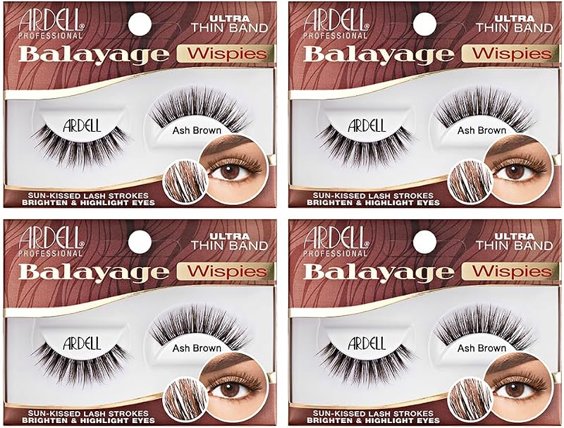 Ardell Cílios Postiços Balayage Wispies Ash Brown, 4 unidades