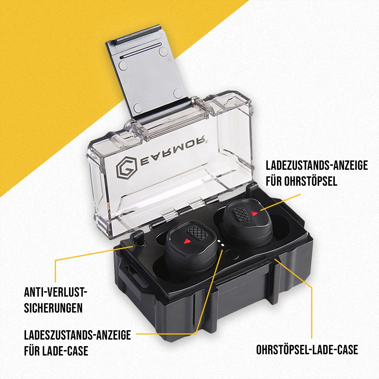 Earmor OPSMEN M20T Auriculares eléctricos para tiro y caza, NRR 26 dB BT 5.3, protección auditiva activa con cancelación de ruido, campo de tiro, negro