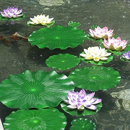 Miniatura 5 de 2 almohadillas de lirio para estanques, hojas de loto flotantes artificiales, plantas de follaje falso, decoración de piscina de estanque de jardín,
