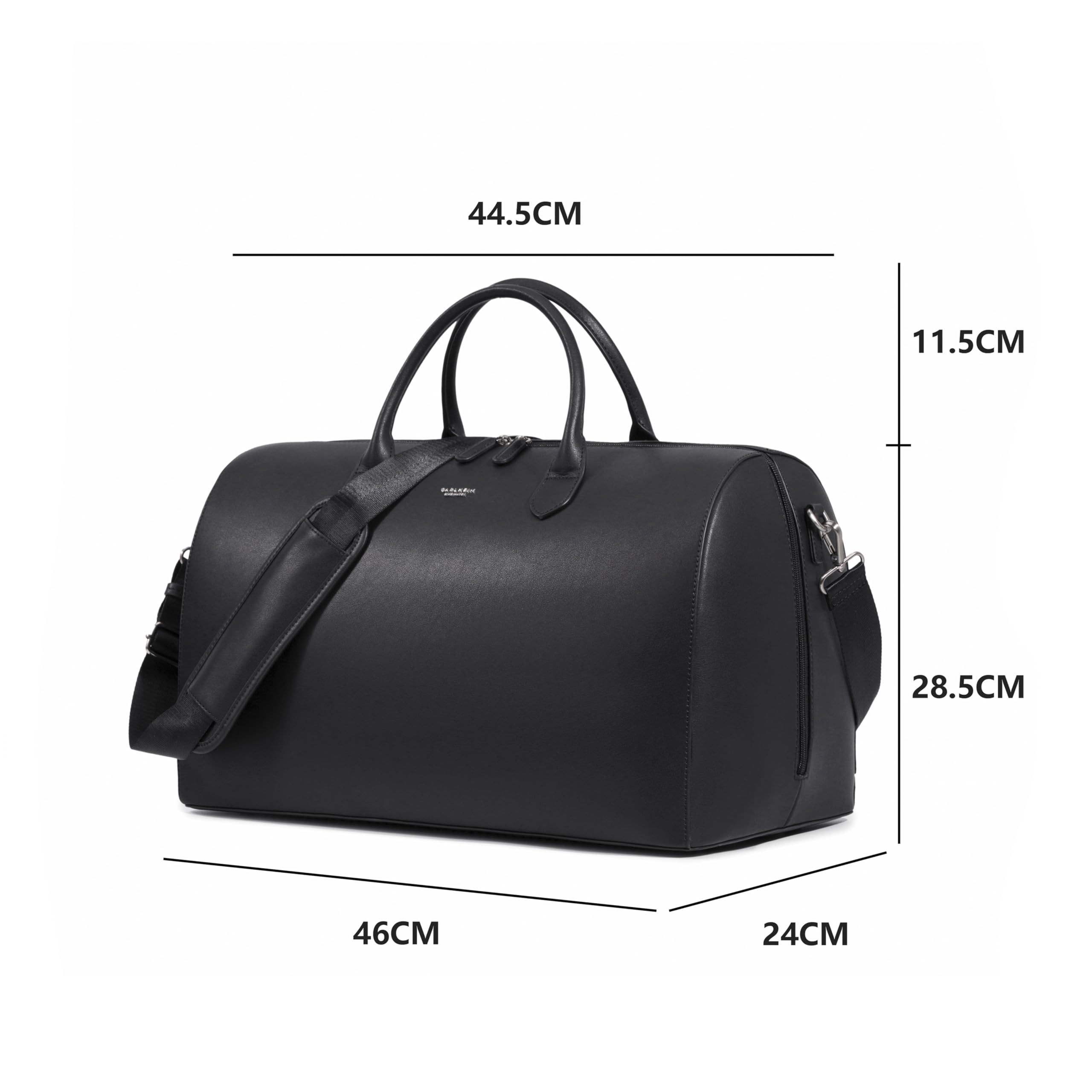Voyage Genuine Leather Weekender Duffel Bag (Black) - Carlheim
