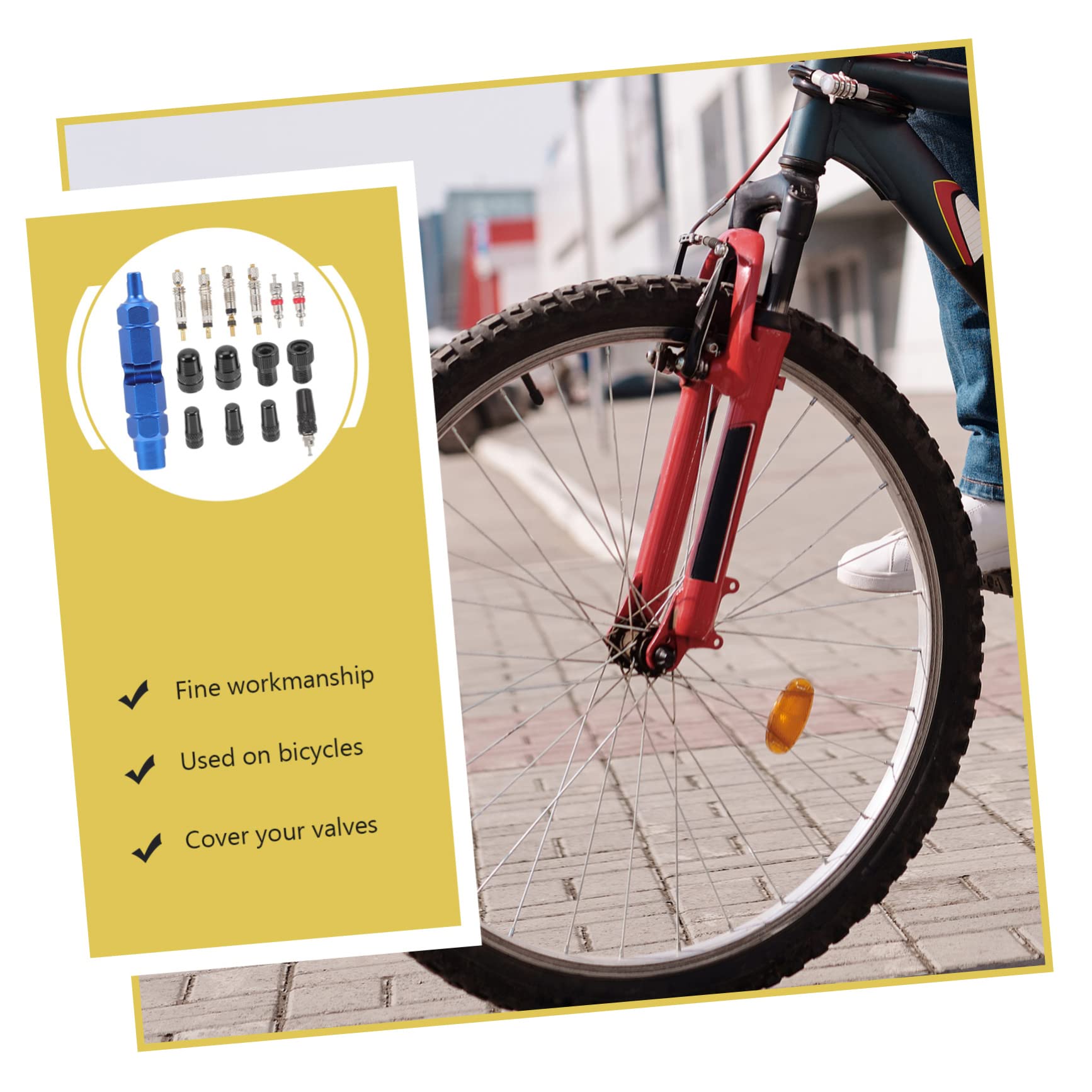 Cabilock 5 Sätze Teiliges mit Ventilkerneentferner Universellen Ventilkappen und Werkzeug für Fahrradreifen für Verschiedene Fahrradtypen und Einfache Anwendung