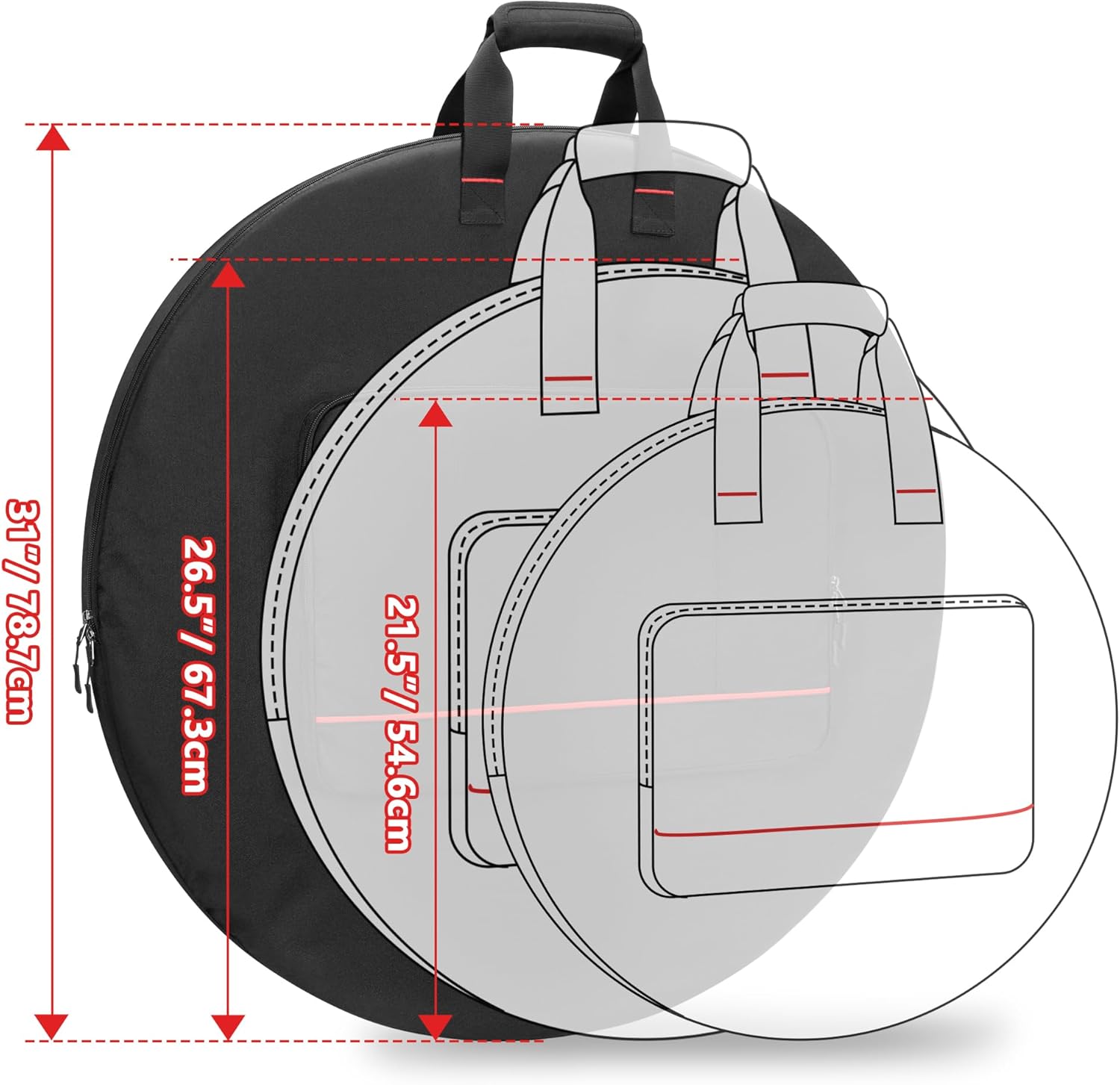 HODRANT Large Heat Deflector Carry Bag, Compatible with Solo Stove Yukon 27" Heat Deflector, Fire Pit Heat Deflector Accessories Bag with Handles, Heat Deflector Carrying Case Dia: 31”, Bag Only
