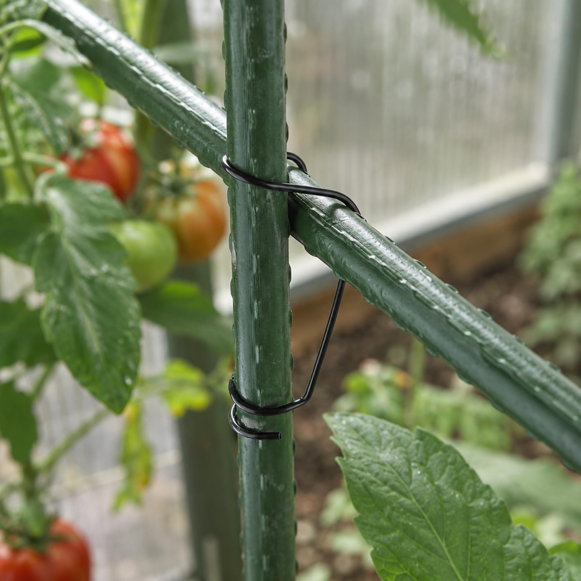 KADAX 100er Set Pflanzstab Verbinder Ø 11 mm, Verbindungsschnallen aus Stahl für Bambusstäbe, Tonkinklammern zur stabilen Fixierung von Rankhilfen im Garten