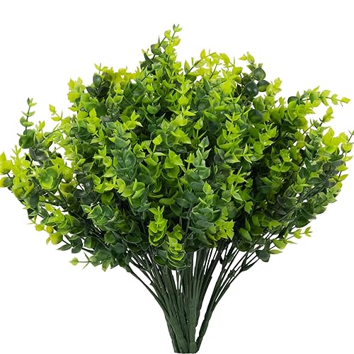 8 Bundles UV Resistant & Non-Fading Artificial Boxwood Shrubs -